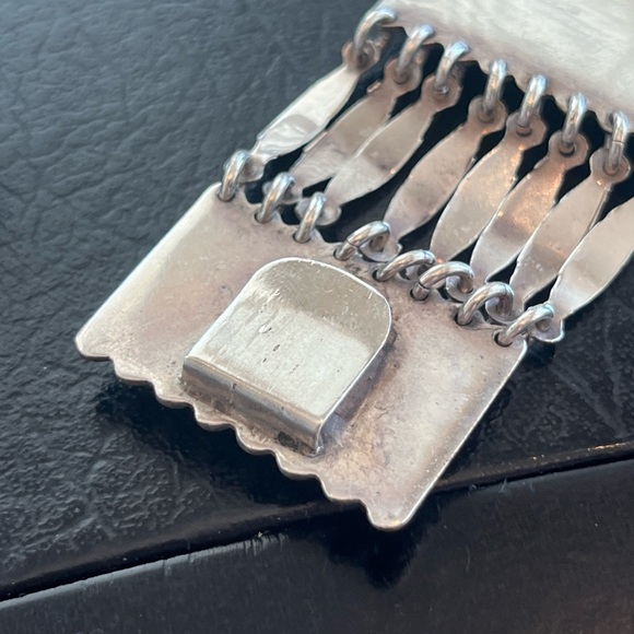 Sterling Silver Lopez Taxco panel bracelet - Picture 7 of 7